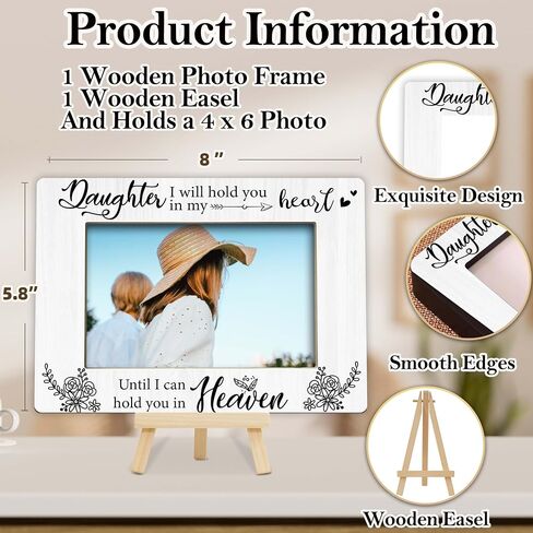 Loss of Sister Sympathy Gifts, Memorial Picture Frame, Remembrance Gifts Wooden Photo Frame with Easel, 4x6 Loss of Sister Picture Frame for Tabletop Display - G03 in Kuwait