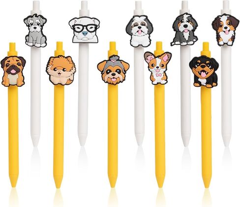 10 Pieces Dog Pens Writing Fun Kawaii Ballpoint Pens Ballpoint Retractable Black Ink Pen for Kids Birthday Party Gifts Students School Stationary Office Supplies in Saudi Arabia