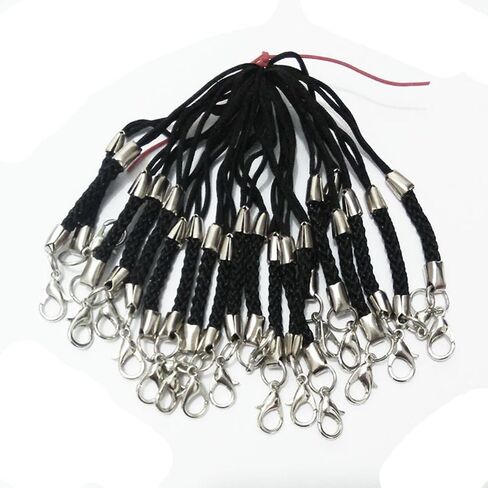50 PCS Laniat Lanyard Mobile Straps Lobster Clasp Claw Hang rope keychain bag charm charm accessorie id ideender seque stited stite (mix color) in Kuwait