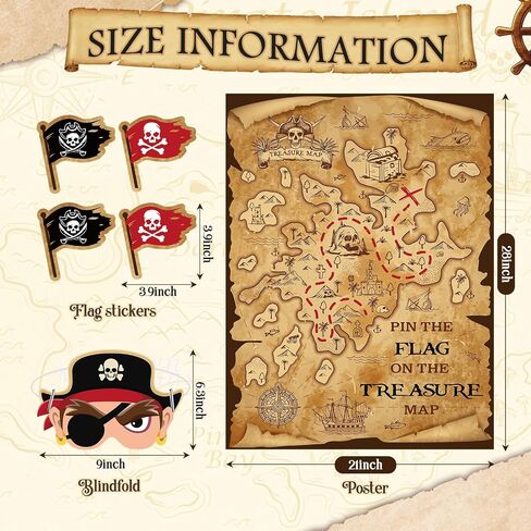 Faccito Pirate Party Games Pin The Eye Patch On The Pirates Birthday Decorations Pin Games Set Include Skull Poster 24 Stickers and Blindfold for Pirates Party Supplies Decorations in Saudi Arabia