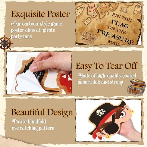 Faccito Pirate Party Games Pin The Eye Patch On The Pirates Birthday Decorations Pin Games Set Include Skull Poster 24 Stickers and Blindfold for Pirates Party Supplies Decorations in Saudi Arabia