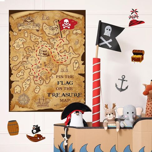 Faccito Pirate Party Games Pin The Eye Patch On The Pirates Birthday Decorations Pin Games Set Include Skull Poster 24 Stickers and Blindfold for Pirates Party Supplies Decorations in Saudi Arabia