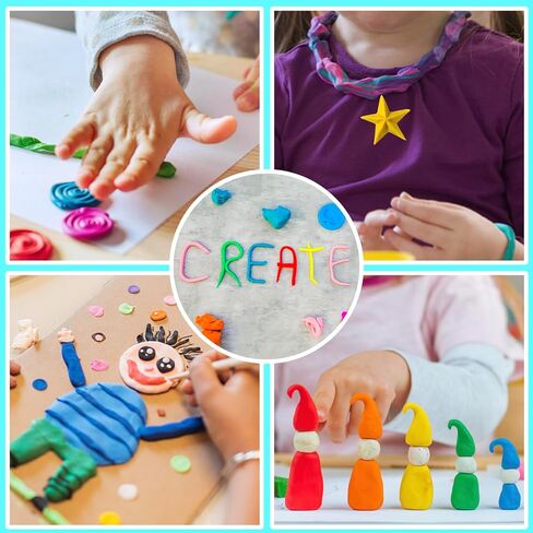 Air Dry Clay 42 Colors, Modeling Clay for Kids, DIY Molding Magic Clay for with Tools, Soft & Ultra Light, Toys Gifts for Age 3 4 5 6 7 8+ Years Old Boys Girls Kids in Kuwait