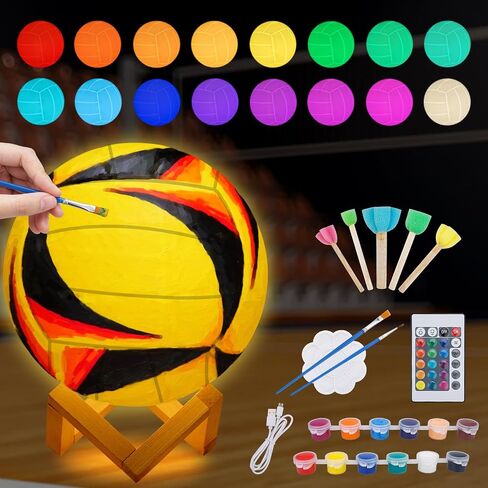 Paint Your Own Volleyball Lamp Kit,5.9 Inch 16 Colors 3D Toys Night Light,Arts and Crafts for Kids Ages 6-12, Art Supplies Arts & Crafts Kit for Girls Boys Ages 8-12 Birthday Gifts in Saudi Arabia