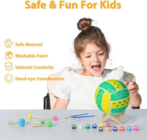 Paint Your Own Volleyball Lamp Kit,5.9 Inch 16 Colors 3D Toys Night Light,Arts and Crafts for Kids Ages 6-12, Art Supplies Arts & Crafts Kit for Girls Boys Ages 8-12 Birthday Gifts in Saudi Arabia