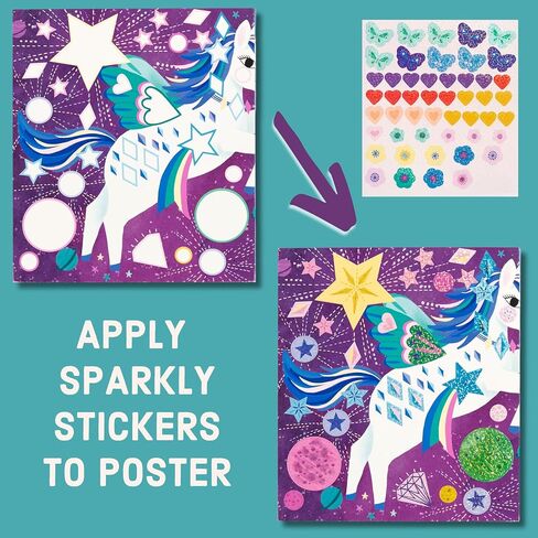 Mudpuppy Ocean Life – Sticker Sparkle Poster Activity Kit with Illustrations of Ocean Creatures for Children Ages 4 and Up in Saudi Arabia