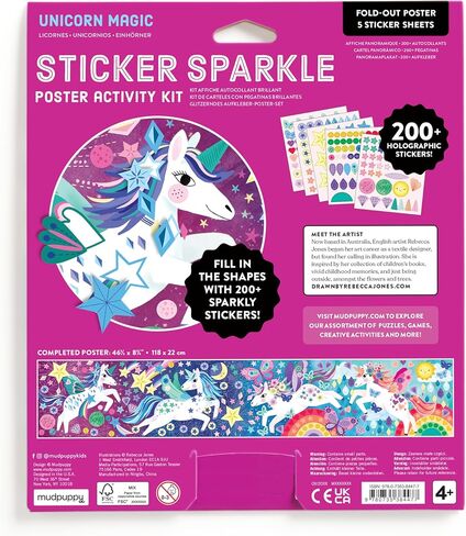 Mudpuppy Ocean Life – Sticker Sparkle Poster Activity Kit with Illustrations of Ocean Creatures for Children Ages 4 and Up in Saudi Arabia