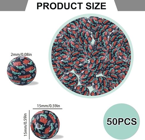 حبات السيليكون 15 ملم طباعة حبات السيليكون البؤرية 15 ملم جولة لأقلام سوار مفاتيح (50pcs daisy) in Kuwait