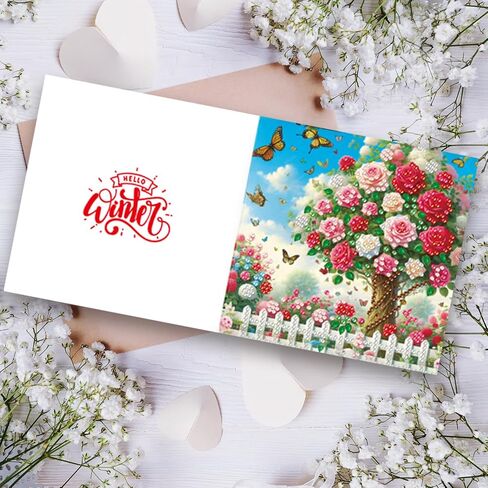 pigpigboss 6 Packs Happy Mother's Day Diamond Painting Greeting Cards with Envelop,Flower Bouquet Greeting Card with Diamond for Mother's Day, Diamond Art Greeting Cards for Mom in Saudi Arabia