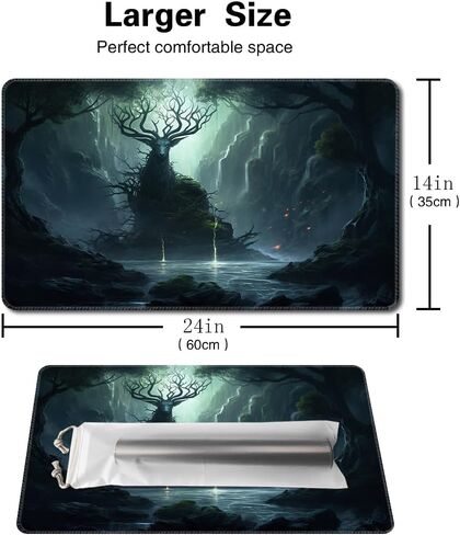 MTG Playmat Size 24x14in Free Storage Bags Non-Slip Backing, Ideal for Card Game Enthusiasts TCG Playmat Mouse Pad (Galaxy Fantasy-No Deck) in Kuwait