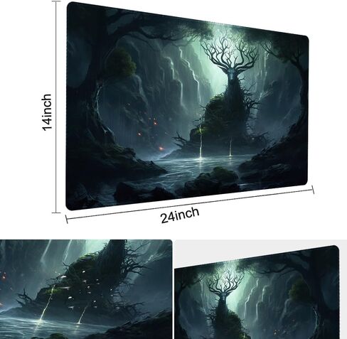 MTG Playmat Size 24x14in Free Storage Bags Non-Slip Backing, Ideal for Card Game Enthusiasts TCG Playmat Mouse Pad (Galaxy Fantasy-No Deck) in Kuwait