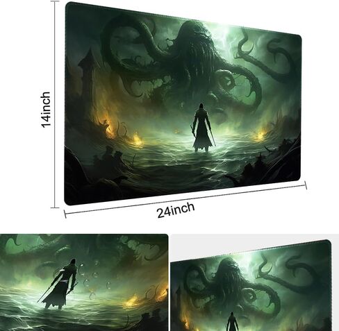 MTG Playmat Size 24x14in Free Storage Bags Non-Slip Backing, Ideal for Card Game Enthusiasts TCG Playmat Mouse Pad (Galaxy Fantasy-No Deck) in Kuwait