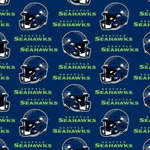 Seattle Seahawks Cotton Fabric - NFL Team Logo Cotton Fabric by The Yard, Fat Quarter, Half Yard, 1 Yard, 2 Yard Cuts in Saudi Arabia