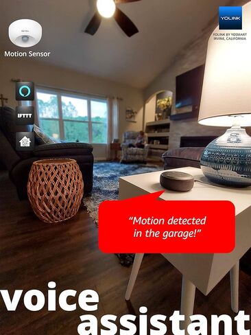 مجموعة بدء تشغيل مستشعر الحركة الخارجية الذكية من YoLink LoRa، تنبيه الممر، كاشف غزو الممتلكات/التعدي على ممتلكات الغير، تنبيهات البريد الإلكتروني/الرسائل القصيرة/الدفع، Alexa، IFTTT، مساعد منزلي: يتضمن (2) أجهزة استشعار، (1) مكبر صوت in Kuwait