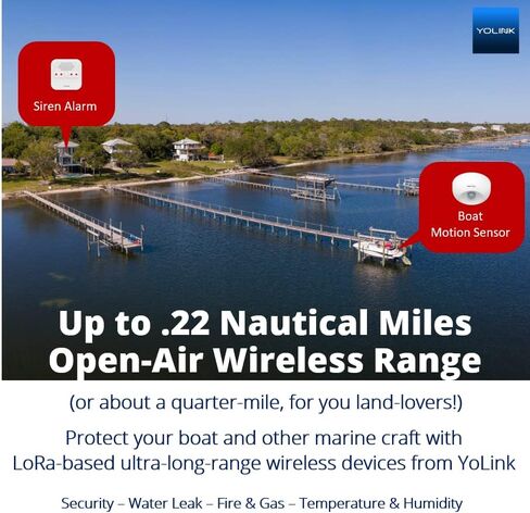 مجموعة بدء تشغيل مستشعر الحركة الخارجية الذكية من YoLink LoRa، تنبيه الممر، كاشف غزو الممتلكات/التعدي على ممتلكات الغير، تنبيهات البريد الإلكتروني/الرسائل القصيرة/الدفع، Alexa، IFTTT، مساعد منزلي: يتضمن (2) أجهزة استشعار، (1) مكبر صوت in Kuwait