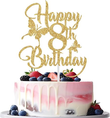Happy 11th Birthday Cake Topper, 11th Birthday Cake Decor, 11 Year Old Birthday, 11th Happy Birthday Anniversary Party Decorations Supplies, Rose Gold Glitter in Saudi Arabia