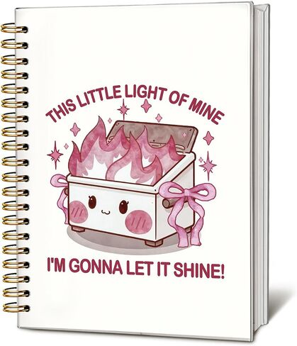 cute Dumpster Fire Notebook Journal for women, Pink Bow cute spiral notebooks for women girls，Dumpster Fire Gifts, Funny Office Gifts for Coworkers, 5.5x8.3 Inch in Saudi Arabia