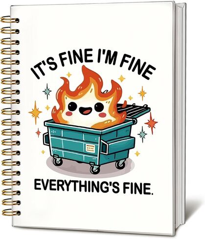 cute Dumpster Fire Notebook Journal for women, Pink Bow cute spiral notebooks for women girls，Dumpster Fire Gifts, Funny Office Gifts for Coworkers, 5.5x8.3 Inch in Saudi Arabia