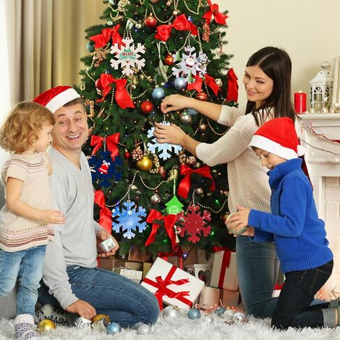 MoDooris 24Pcs Wooden Christmas Ornaments Snowflake Wooden Cutouts with Holes Winter Unfinished Wood Snowflake Large Size Blank Christmas Hanging for Painting Xmas Tree Decor Signs Holiday DIY Crafts in Saudi Arabia