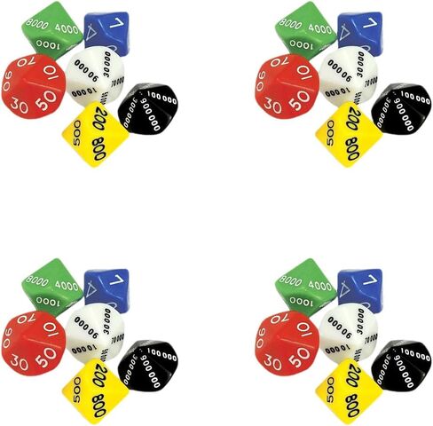 24 Pcs Multi-Sided Game Dice Set, Large Portable Dice for Party Games, Assorted Colors, 0.86 * 0.86 * 3.14 Inch, Plastic, Mini Dice for Board Games and Party Props in Saudi Arabia