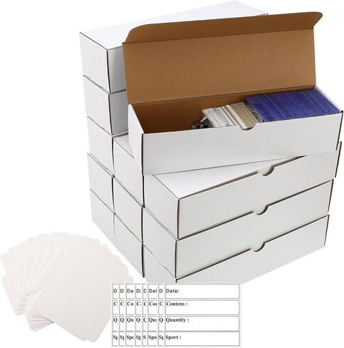 Card box 6 Pack-4800 Count,Trading card storage box with 20 Dividers&8 Labels,Card Organizer Corrugated Cardboard Storage,Card game storage for Baseball Cards,TCG/Magic/Mtg storage and Collection in Kuwait