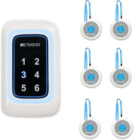 Retekess TH109S Wireless Calling System, Caregiver Pager, 850ft, 3 Reminder Modes, 5 Levels of Volume, 1 Receiver 2 Call Buttons for Elderly, Patients, Clinic, Home in Saudi Arabia
