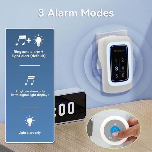 Retekess TH109S Wireless Calling System, Caregiver Pager, 850ft, 3 Reminder Modes, 5 Levels of Volume, 1 Receiver 2 Call Buttons for Elderly, Patients, Clinic, Home in Saudi Arabia