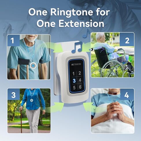Retekess TH109S Wireless Calling System, Caregiver Pager, 850ft, 3 Reminder Modes, 5 Levels of Volume, 1 Receiver 2 Call Buttons for Elderly, Patients, Clinic, Home in Saudi Arabia