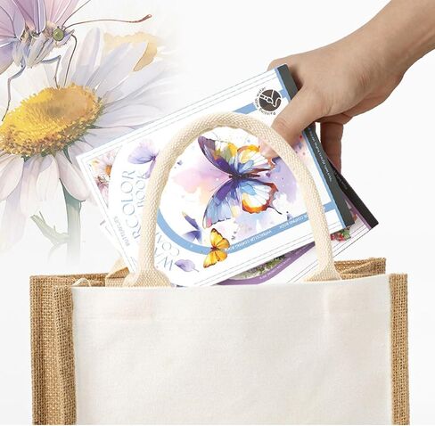 5x7'' Portable Watercolor Coloring Book for Adults DIY Stress Relief Foldable Watercolor Painting Book with 24-Color Solid Watercolor Paint Set Animal Watercolor Painting Pad in Kuwait