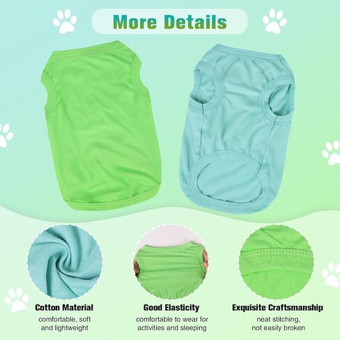 Winmany 2 Pieces Small Dogs Clothes Solid Color Puppy Summer Tank Top for Girl Boy Cute Chihuahua Shih Tzu Pomeranian Shirts Vest in Saudi Arabia