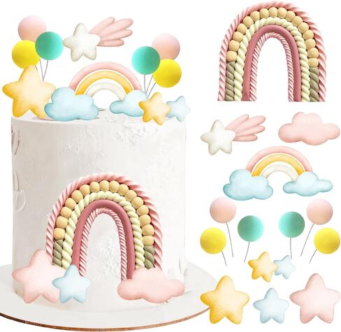 Rainbow Cake Topper Honey Bee Cake Decorations for Baby Shower Birthday Party Supplies (Bee Rainbow) in Saudi Arabia