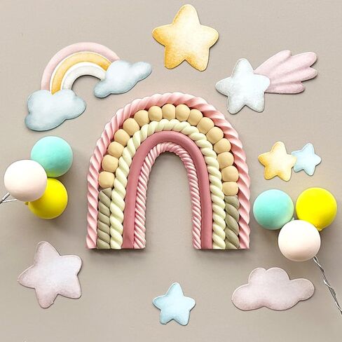 Rainbow Cake Topper Honey Bee Cake Decorations for Baby Shower Birthday Party Supplies (Bee Rainbow) in Saudi Arabia