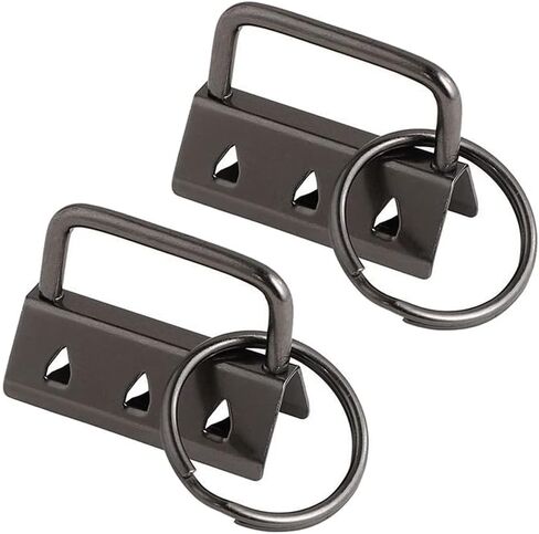 lasenersm 20 Pieces 1.25 Inch Key Fob Hardware with Key Ring Keychain Tail Clip Wrist Key Chain Wristlet Sets Key Fob Wristlet Hardware Key Lanyard Tail Clip with Teeth, Black in Saudi Arabia