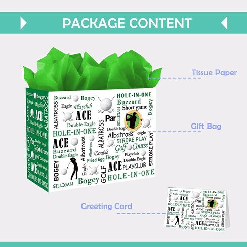 BOLDPIN 13" Large Happy Birthday Gift Bag with Card and Large Tissue Paper for Girls Women Boys Men Birthday with Handles(ColorLetter) in Saudi Arabia