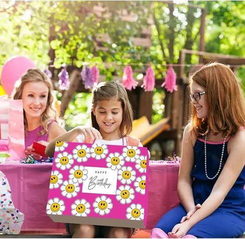 BOLDPIN 13" Large Happy Birthday Gift Bag with Card and Large Tissue Paper for Girls Women Boys Men Birthday with Handles(ColorLetter) in Saudi Arabia