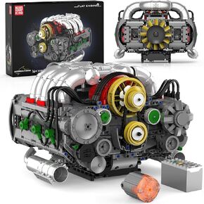 Mould King 10203 V8 Engine Building Kit for Adults, MOC Ideas Mini 4-Speed Transmission V8 Engine Model Toy for Display, STEM Building Project for Boys 8-14(1169 PCS)