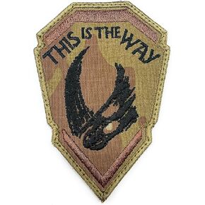 This is The Way Mandalorian Mudhorn Patch - Funny Tactical Military Morale Embroidered Patch Hook Fastener Backing Multicam OCP