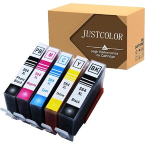 justcolor 564 استبدال خراطيش الحبر لـ HP 564XL باستخدام الحبر مع HP Photosmart 7520 5514 5520 6520 7510 7525 5510 C6380 4620 Premium C410A C309A C310A Deskjet 3520 (1BK+1P+1C+1M+1Y)