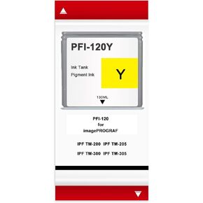 PFI120 130 مل من خرطوشة الحبر الصباغ الأصفر المتوافق مع Canon PFI-120 PFI-120Y PFI120Y لـ ImagePrograf IPF TM-200 TM-205 TM-300 TM-305