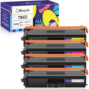 TN433 متوافق مع خرطوشة الحبر المتوافقة مع الأخ TN 433 استخدام لشقيق MFC-L8900CDW MFC-L8610CDW HL-L8360CDW HL-L8260CDW MFC-L9570CDW الطابعة (Black Cyan Magenta Yellow ، 4 back)