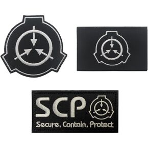 3 عبوات SCP تصحيح ، شعار إجراءات احتواء خاصة شارات بقع مطرزة مع حقيبة سحمة الخطاف والحلقة للقبعة حقيبة ظهر للملابس القبعات