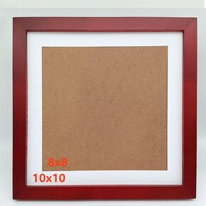 إطارات صور KELE MODEL مقاس 5 × 5 إطار خشبي صلب أحمر، بدون زجاج. لوحة بلاستيكية (يجب إزالة الغشاء) طاولة أو جدار. فتحة النافذة الأمامية 4.5 × 4.5 بوصة.