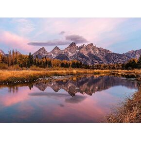YEEIFFD Grand Teton National Park Sunset 5D Diamond Painting, DIY Full Round Drill Bead Crystal Mosaic Cross Stitch Home Wall Decor 12x16 inch