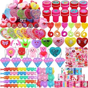 108 Pack Valentines Day Party Favors for Kids ، Treasure Box Toys ، Pinata Filler Goodie Bag Stuffers ، School Classroom Rewards ، Treasure Chest Carnival Award