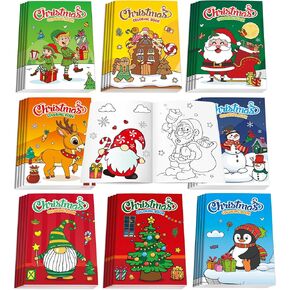 D-Fantix 48Pack كتاب تلوين عيد الميلاد للأطفال ، مفضلات حفلات عيد الميلاد للأطفال ، أنشطة العطلات هدية للبنين ، عيد الميلاد يعالج جوائز جوارب جيدة حقائب الحشو