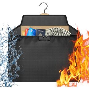 حقيبة مستندات مقاومة للحريق مع قفل ومكافحة للسرقة ، تحويل شماعات 17.7 "x16.4" ، طلاء مقاوم للماء بأربعة طبقات ومقاوم للماء ، بسحاب مقاوم للماء ، مناسب للسفر ، التخييم ، الأمن المنزلي