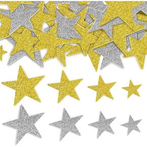 BetterJonny 300 PCS ملصقات رغوة النجوم ذاتية اللامعة-ملصقات مزخرفة من الذهب والفضة من ألوان للملصقات DIY أو سجلات القصاصات أو تصنيع البطاقات أو زينة الحفلات