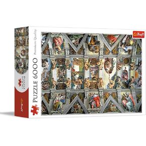 Trefl Sistine Chapel Ceiling 6000 Piece Jigsaw Puzzle Red 54"x38" Print, DIY Puzzle, Creative Fun, Classic Puzzle for Adults and Children from 15 Years Old