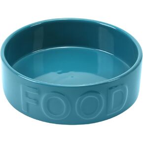 Park Life Designs Classic Food Medium Pet Bowl, 6.25-Inch Diameter, Ceramic, Azure