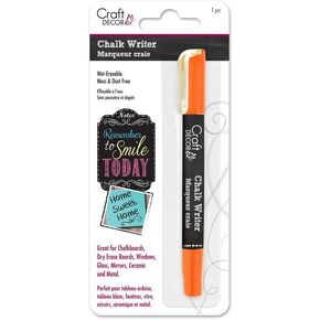 Chalk Writer, Mess Free, Wet-erasable marker for many surfaces - Amazing Vibrant Color, Neon Orange
